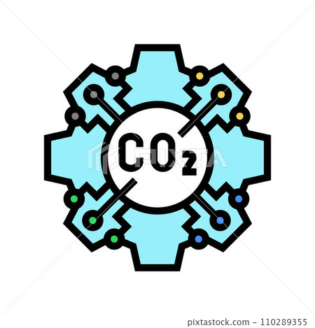 emission free technology carbon color icon vector illustration 110289355