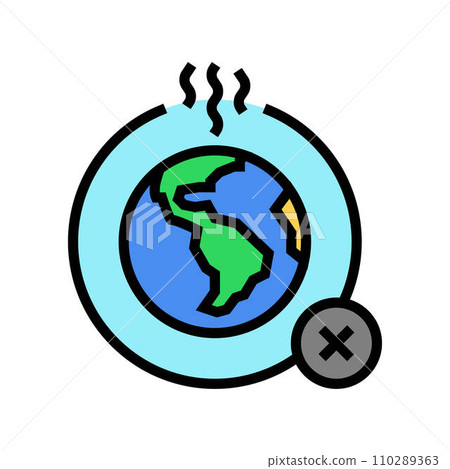 greenhouse gas reduction carbon color icon vector illustration 110289363