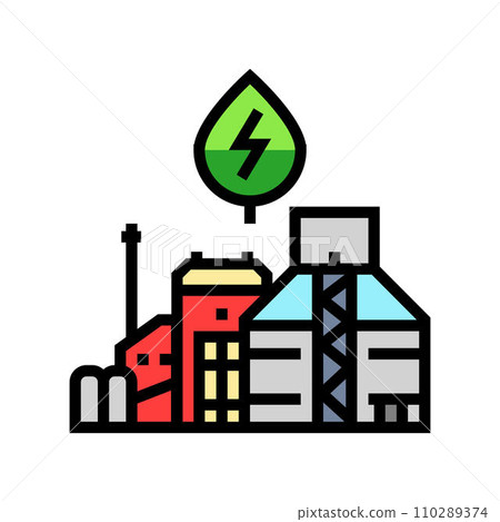industry biomass color icon vector illustration industry biomass color icon vector illustration 110289374