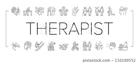 occupational therapist health icons set vector occupational therapist health icons set vector 110289552