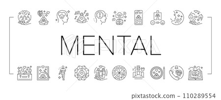 mental health people care mind icons set vector mental health people care mind icons set vector 110289554