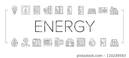 energy efficient technology green icons set vector 110289563