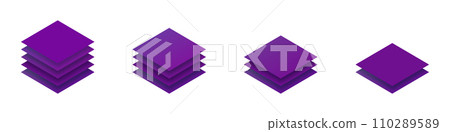 Layer stack illustration. Two, three four and five layers 110289589