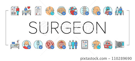 surgeon doctor hospital icons set vector surgeon doctor hospital icons set vector 110289690