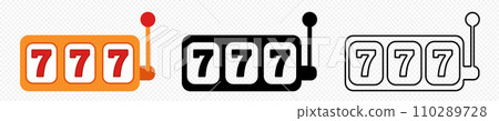 Slot machine icon. 777 casino gambling icon Slot machine icon. 777 casino gambling icon 110289728