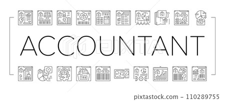 accountant tax office icons set vector accountant tax office icons set vector 110289755