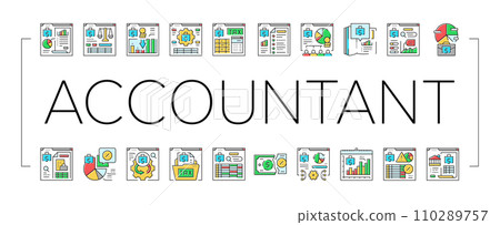 accountant tax office icons set vector accountant tax office icons set vector 110289757