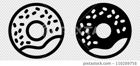 Donut vector icon solid and line doughnut set. Donut vector icon solid and line doughnut set. 110289758