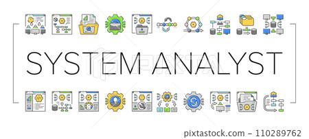 system analyst data icons set vector 110289762