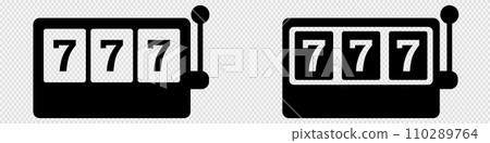 Slot machine icon. 777 casino gambling icon 110289764