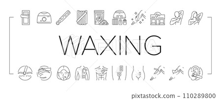 wax hair salon depilation icons set vector wax hair salon depilation icons set vector 110289800