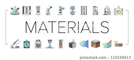 material construction engineer icons set vector 110289813