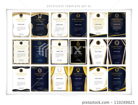 Certificate of award, certificate of commendation, invitation set 2 (18 types) 110289825