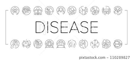 disease health heart icons set vector 110289827