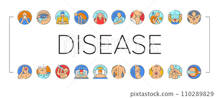 disease health heart icons set vector 110289829