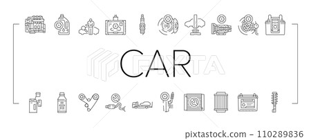 car mechanic repair service icons set vector car mechanic repair service icons set vector 110289836