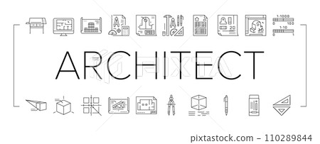 engineer construction architect icons set vector engineer construction architect icons set vector 110289844