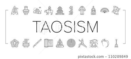 taoism yang yin ying chinese icons set vector taoism yang yin ying chinese icons set vector 110289849