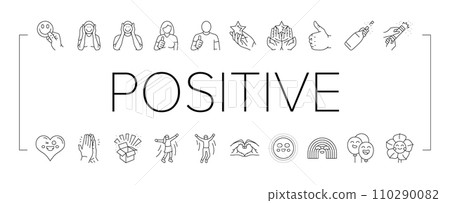 positive mood happy smile icons set vector positive mood happy smile icons set vector 110290082