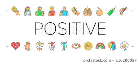 positive mood happy smile icons set vector 110290087