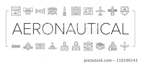 aeronautical engineer aircraft icons set vector aeronautical engineer aircraft icons set vector 110290143