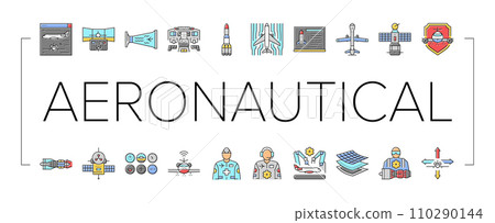 aeronautical engineer aircraft icons set vector aeronautical engineer aircraft icons set vector 110290144