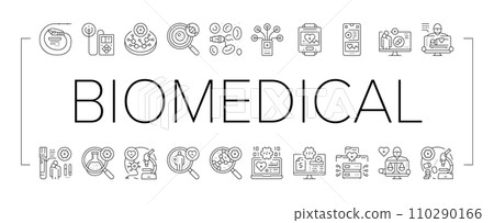 biomedical medical science icons set vector biomedical medical science icons set vector 110290166