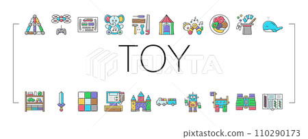 toy baby child kid play icons set vector 110290173
