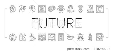future techology digita modern icons set vector future techology digita modern icons set vector 110290202