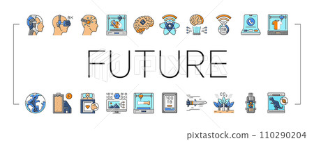 future techology digita modern icons set vector future techology digita modern icons set vector 110290204