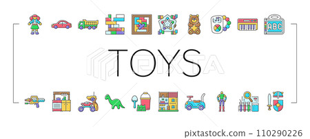 toy baby child game play icons set vector 110290226