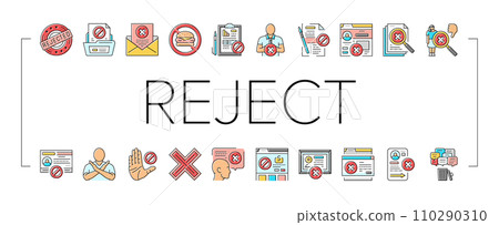 reject man stop stamp cancel icons set vector reject man stop stamp cancel icons set vector 110290310