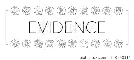 evidence crime police scene board icons set vector 110290315