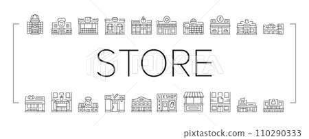 shop store market sale icons set vector 110290333