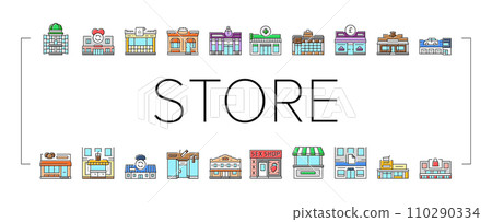 shop store market sale icons set vector shop store market sale icons set vector 110290334