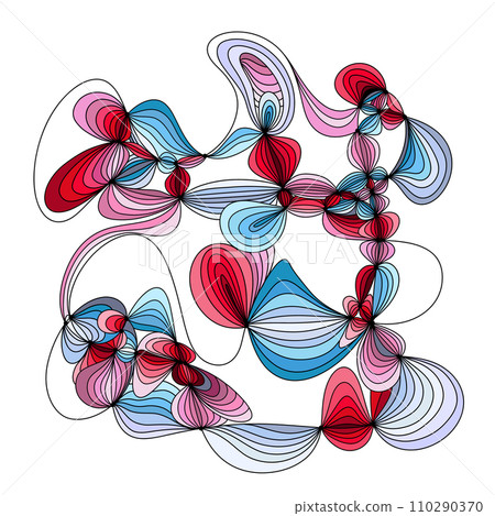 Abstract squiggly modern background with continuous lines. 110290370