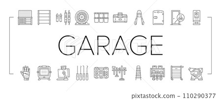 garage tools service auto repair icons set vector garage tools service auto repair icons set vector 110290377
