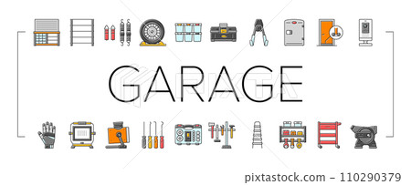 garage tools service auto repair icons set vector garage tools service auto repair icons set vector 110290379