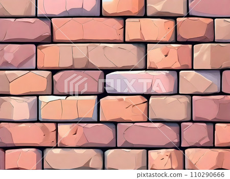 Detailed brick drawing with pastel tones K 110290666