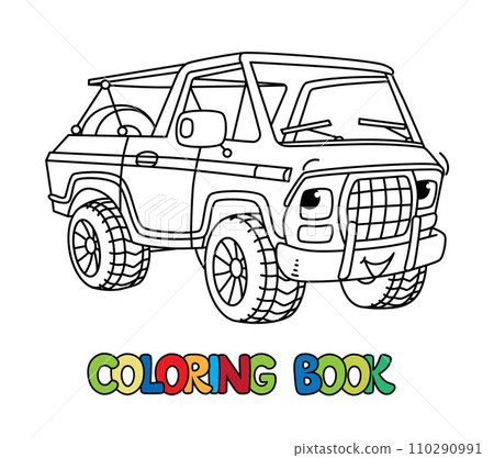 Funny small old coe truck vector illustration Funny small old coe truck vector illustration 110290991
