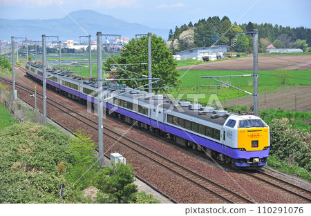 Kaikyo Line Kikonai-Shirouchi JR Hokkaido 485 series 3000 series A4 formation (Aomori) Shiratori Kaikyo Line Kikonai-Shirouchi JR Hokkaido 485 series 3000 series A4 formation (Aomori) Shiratori 110291076