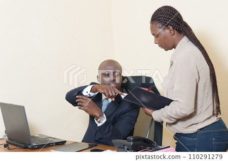 Businessman and his secretary Businessman and his secretary 110291279