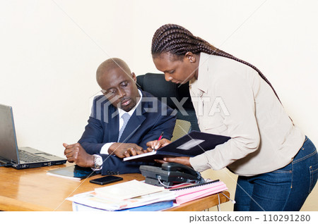 Businessman and his secretary Businessman and his secretary 110291280