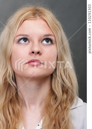 portrait of beautiful blonde woman portrait of beautiful blonde woman 110291303