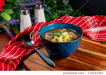 Sour soup with mushroom. 110291561