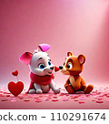Bear celebrating Valentine's Day 110291674