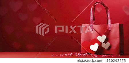 Red shopping online bag