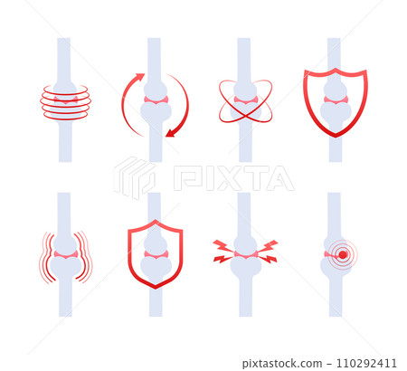 Vector Illustration Set of Joint and Bone Health Icons, Osteoporosis and Arthritis Concepts, Bone Protection and Pain Symbols Vector Illustration Set of Joint and Bone Health Icons, Osteoporosis and Arthritis Concepts, Bone Protection and Pain Symbols 110292411