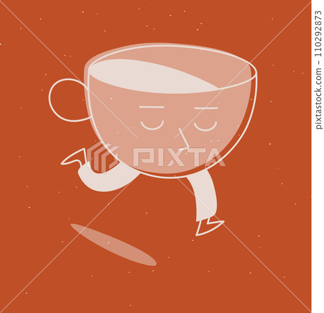 Running sleepy coffee cup mustard 110292873