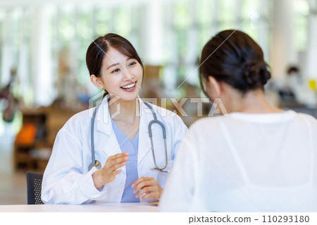 Female doctor examining at medical facility Female doctor examining at medical facility 110293180